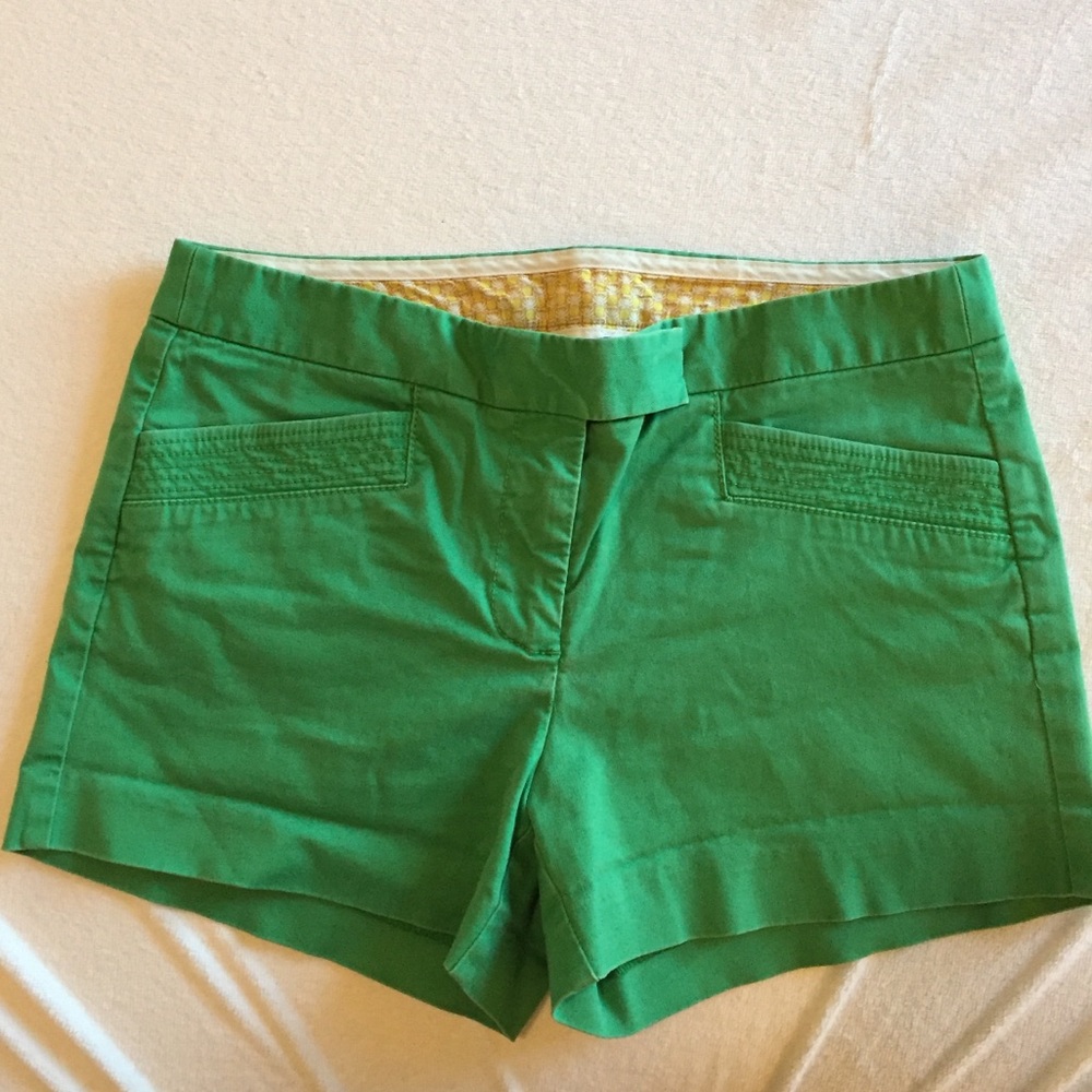 J Crew green 3” chino shorts